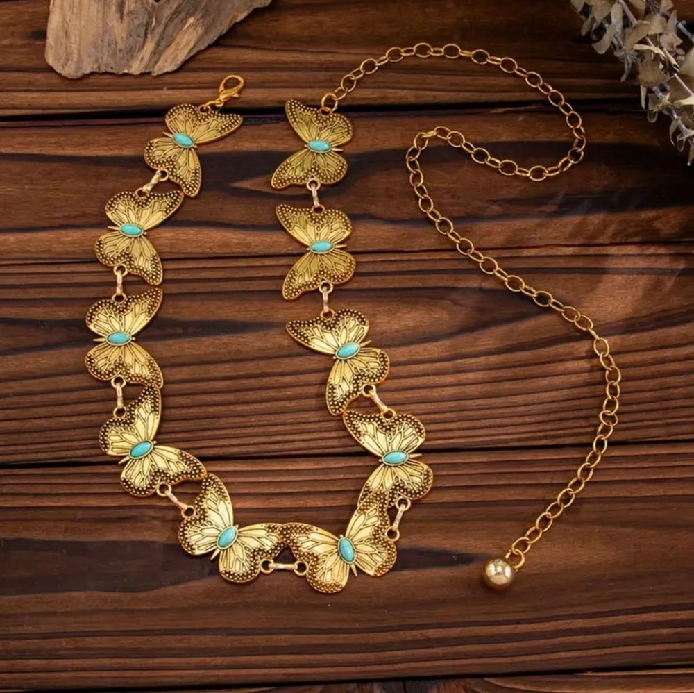 Vintage Butterfly Waist Chain Belt - Picture 5 of 8